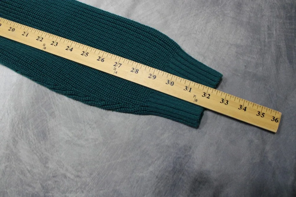Lands’ End Roll Neck Ribbed Knit Sweater Men’s XXL Teal Green